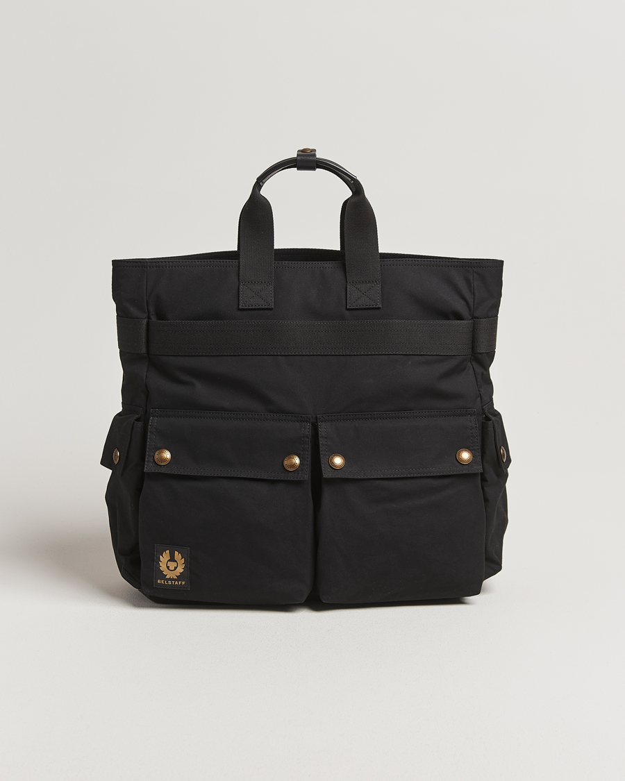 Men | Belstaff Trailmaster 2-Way Wax Tote Black | Belstaff | Trailmaster 2-Way Wax Tote Black