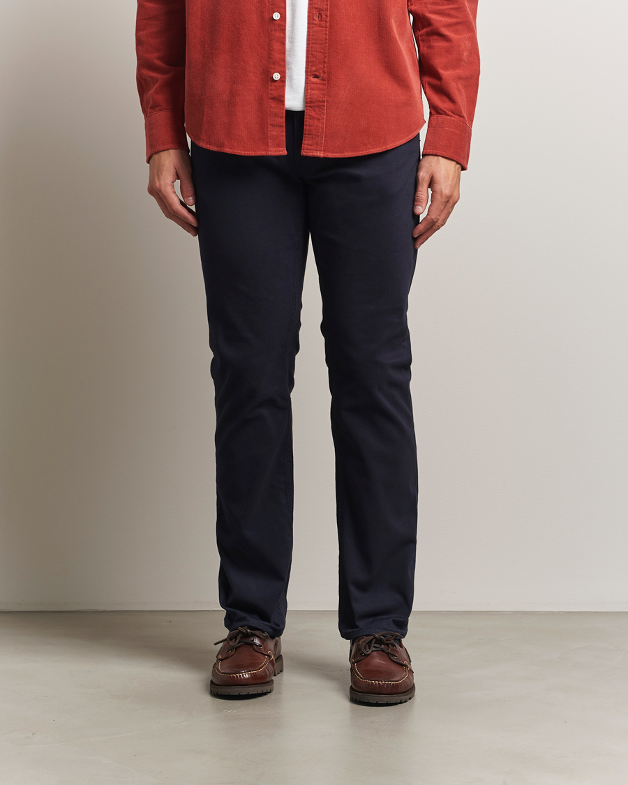 Men | Trousers | GANT | Regular Fit Moleskin 5-Pocket Trousers Evening Blue