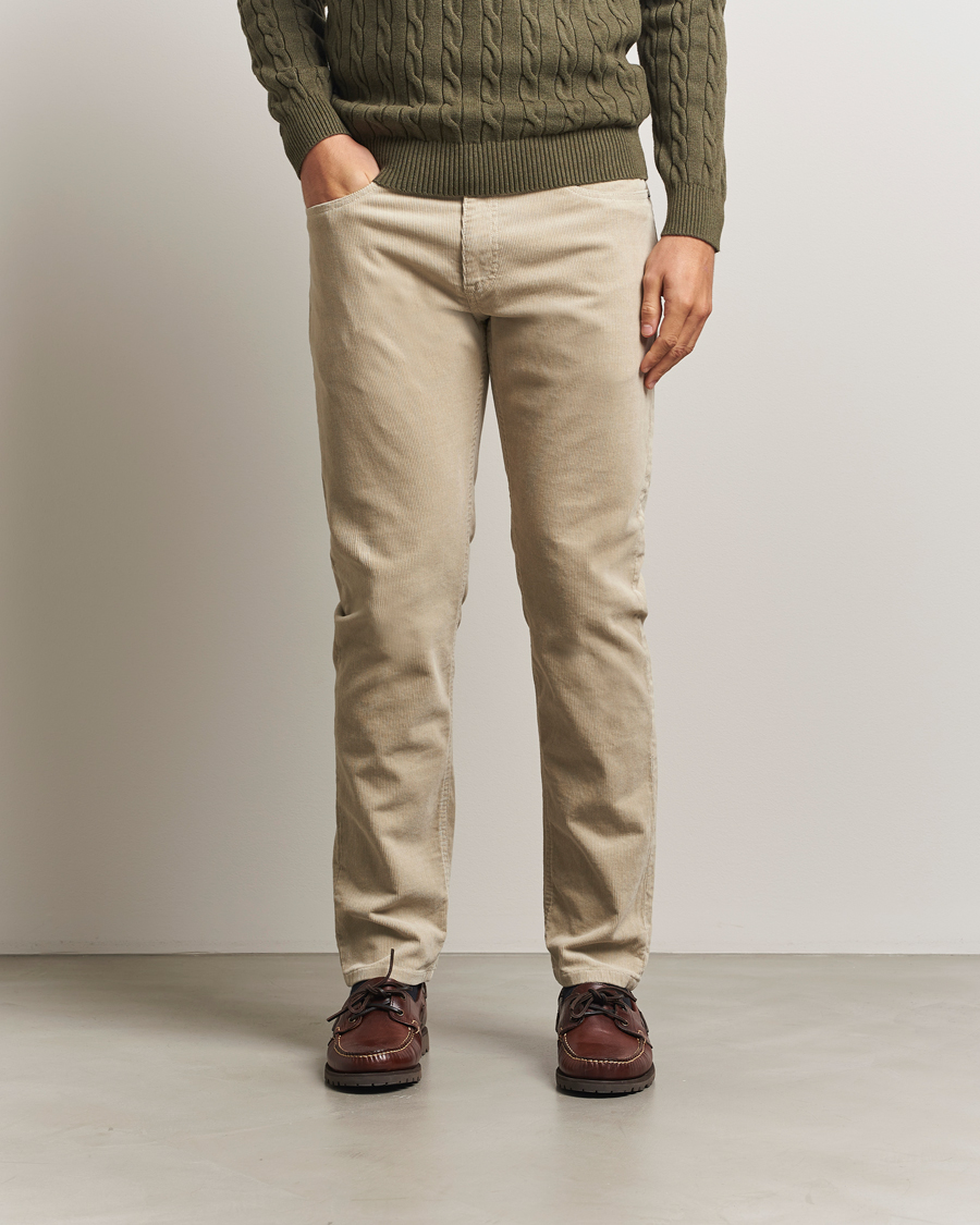 Men | Trousers | Gant | Cord 5-Pocket Jeans Greige