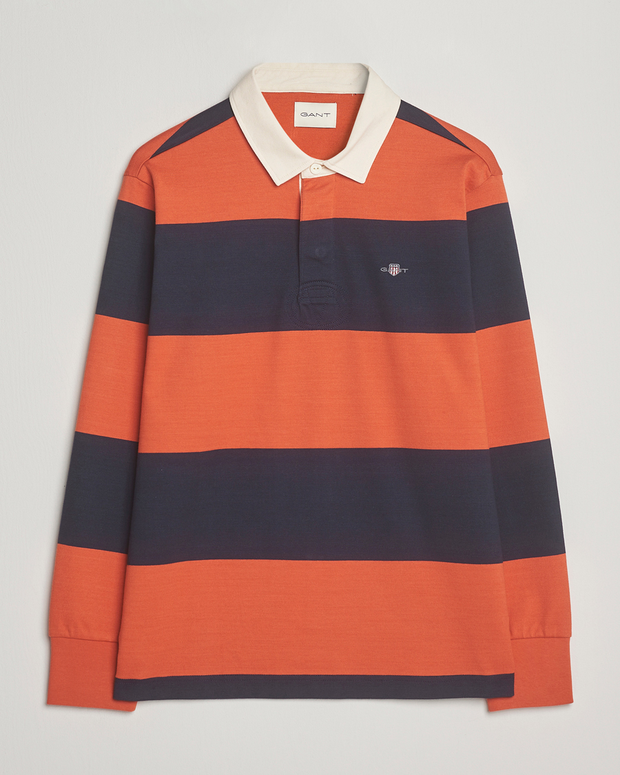 Men | Sweaters & Knitwear | GANT | Striped Heavy Rugger Evening Blue