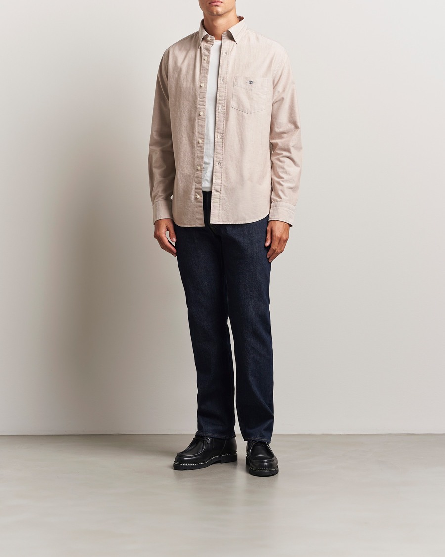 Men | Shirts | GANT | Regluar Fit Classic Oxford Shirt Warm Khaki