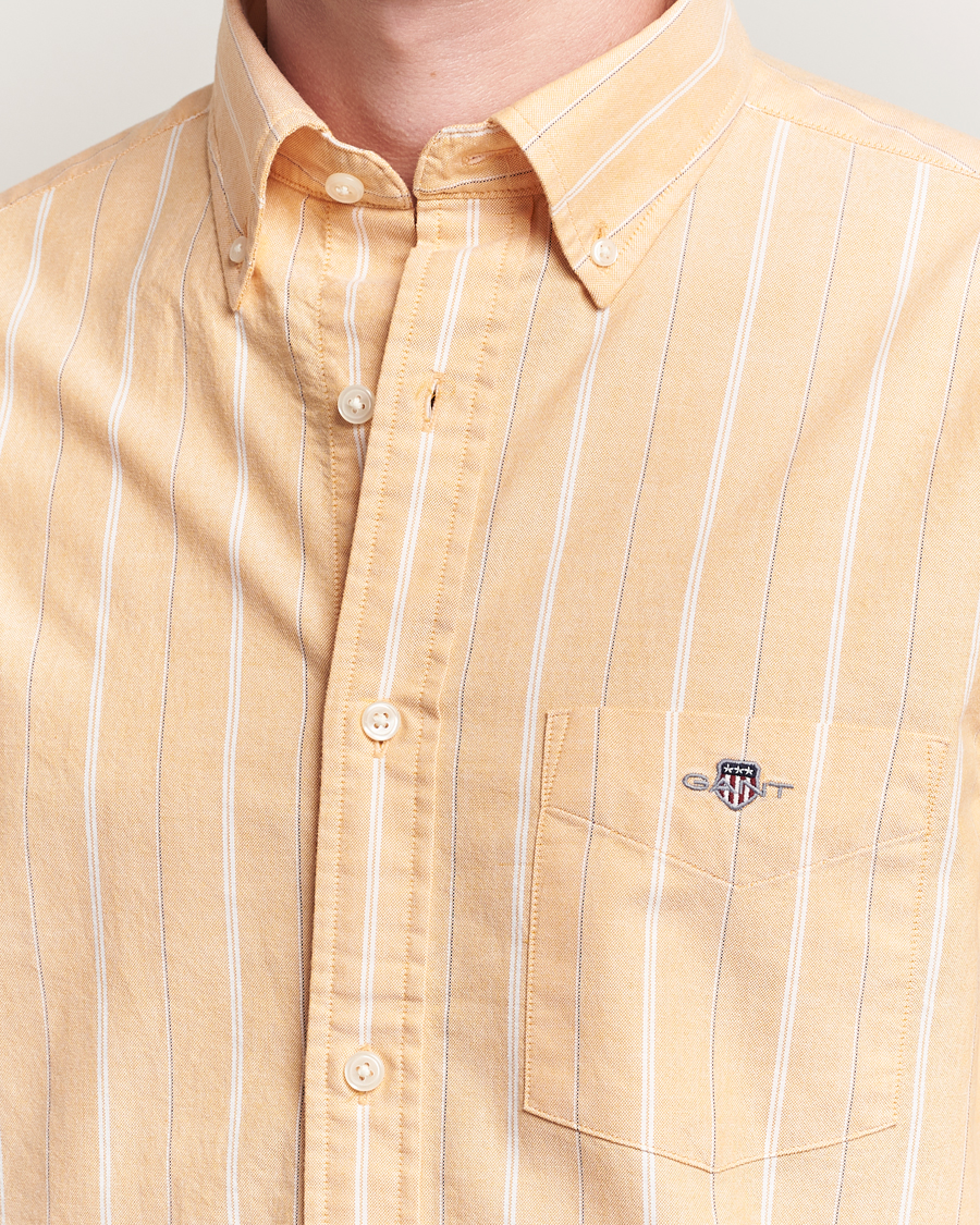 Men | Shirts | GANT | Regular Fit Classic Striped Oxford Shirt Yellow Lichen