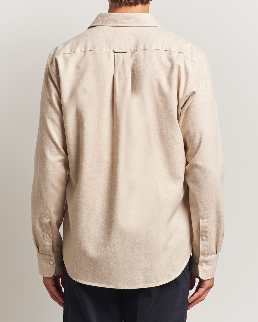 Men | Shirts | GANT | Regular Fit Flannel Shirt Light Beige Melange