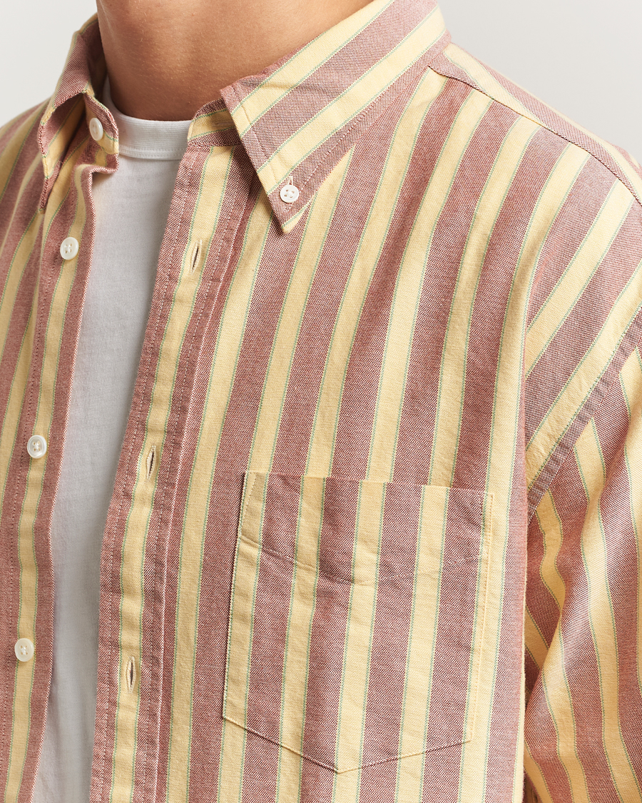 Men | Shirts | Gant | Relaxed Fit Striped Heritage Oxford Shirt Modern Rust