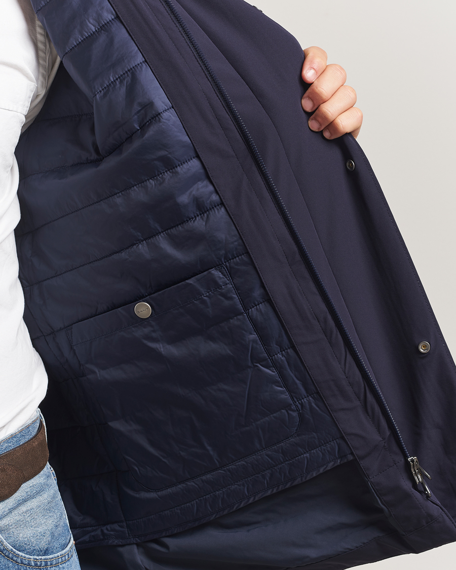 Men | Coats & Jackets | Gant | Double Mid Length Field Jacket Evening Blue