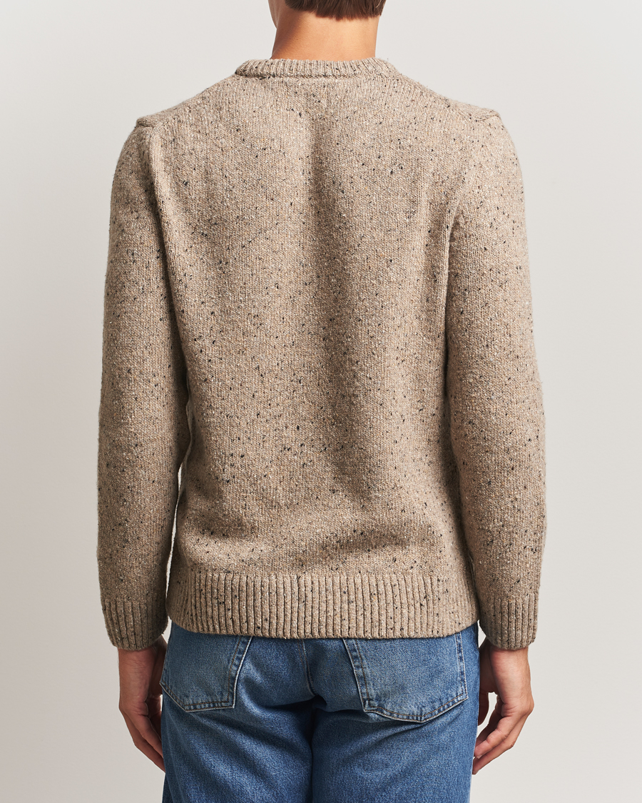 Men | Sweaters & Knitwear | GANT | Neps Wool Crew Neck Sand Melange