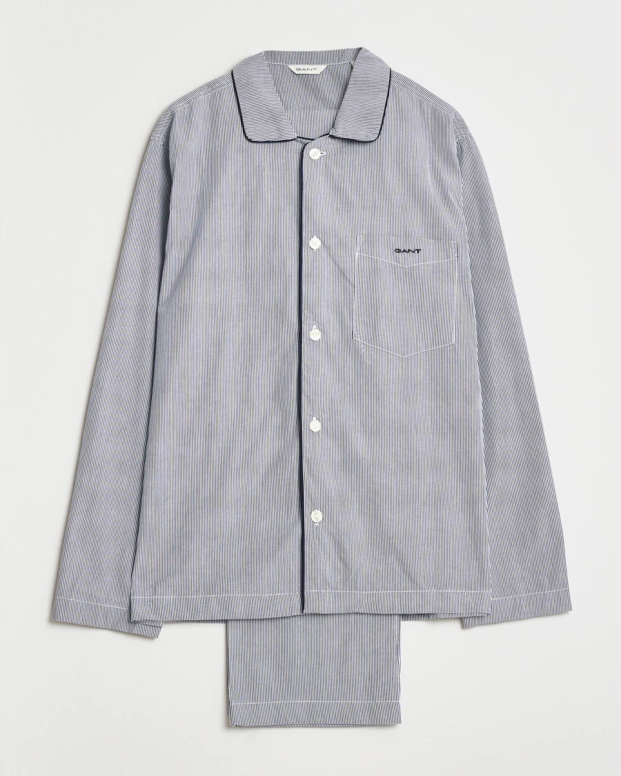 Men | Pyjamas & Robes | GANT | Striped Pyjama Set Persian Blue