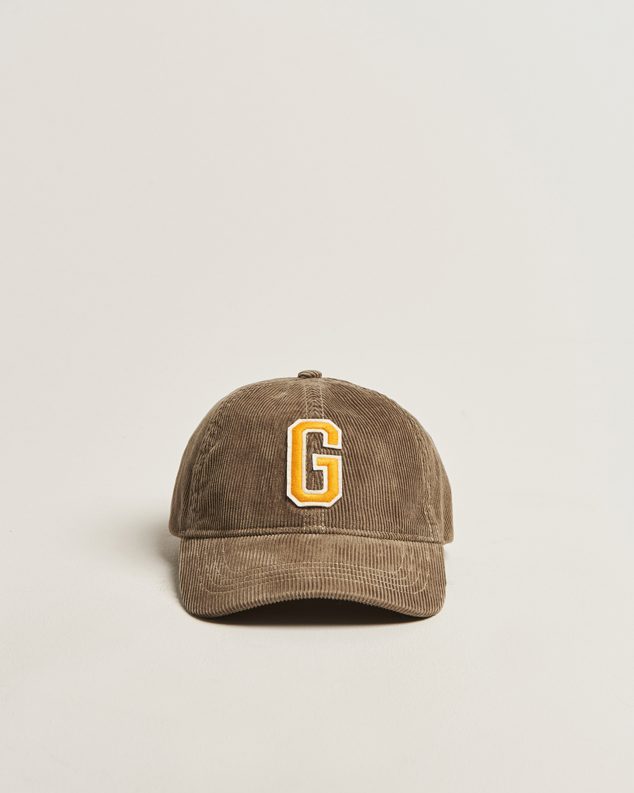 Men | GANT G Badge Corduroy Cap Taupe Beige | GANT | G Badge Corduroy Cap Taupe Beige