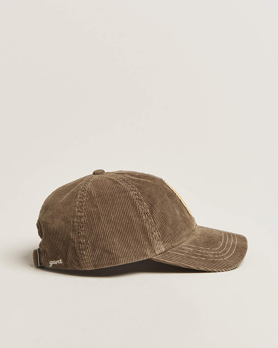 Men | GANT G Badge Corduroy Cap Taupe Beige | GANT | G Badge Corduroy Cap Taupe Beige