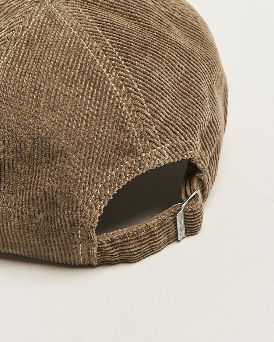 Men | GANT G Badge Corduroy Cap Taupe Beige | GANT | G Badge Corduroy Cap Taupe Beige