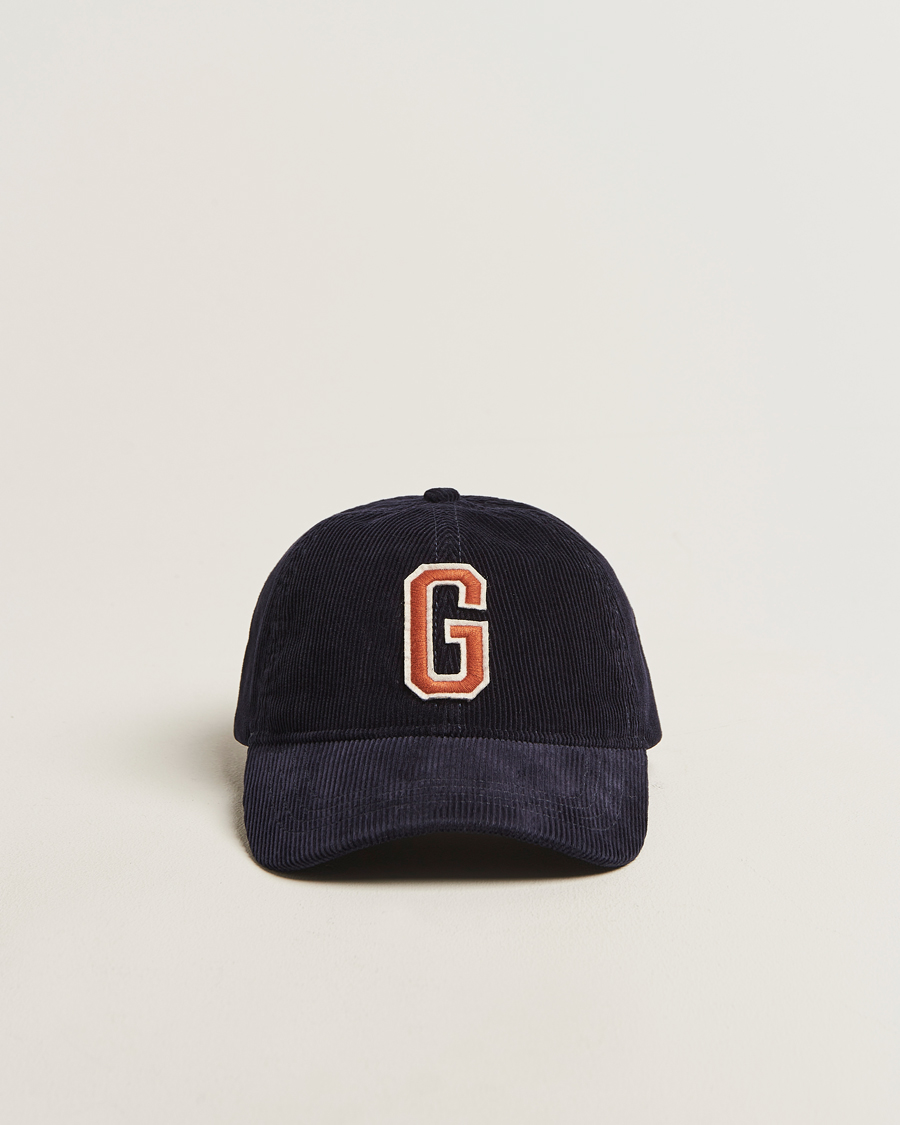 Men | GANT G Badge Corduroy Cap Evening Blue | GANT | G Badge Corduroy Cap Evening Blue