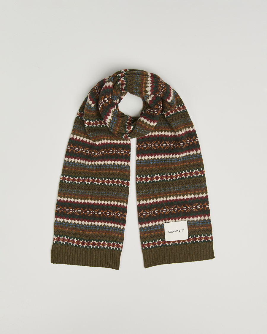 Men | GANT Fair Isle Scarf Country Green | GANT | Fair Isle Scarf Country Green