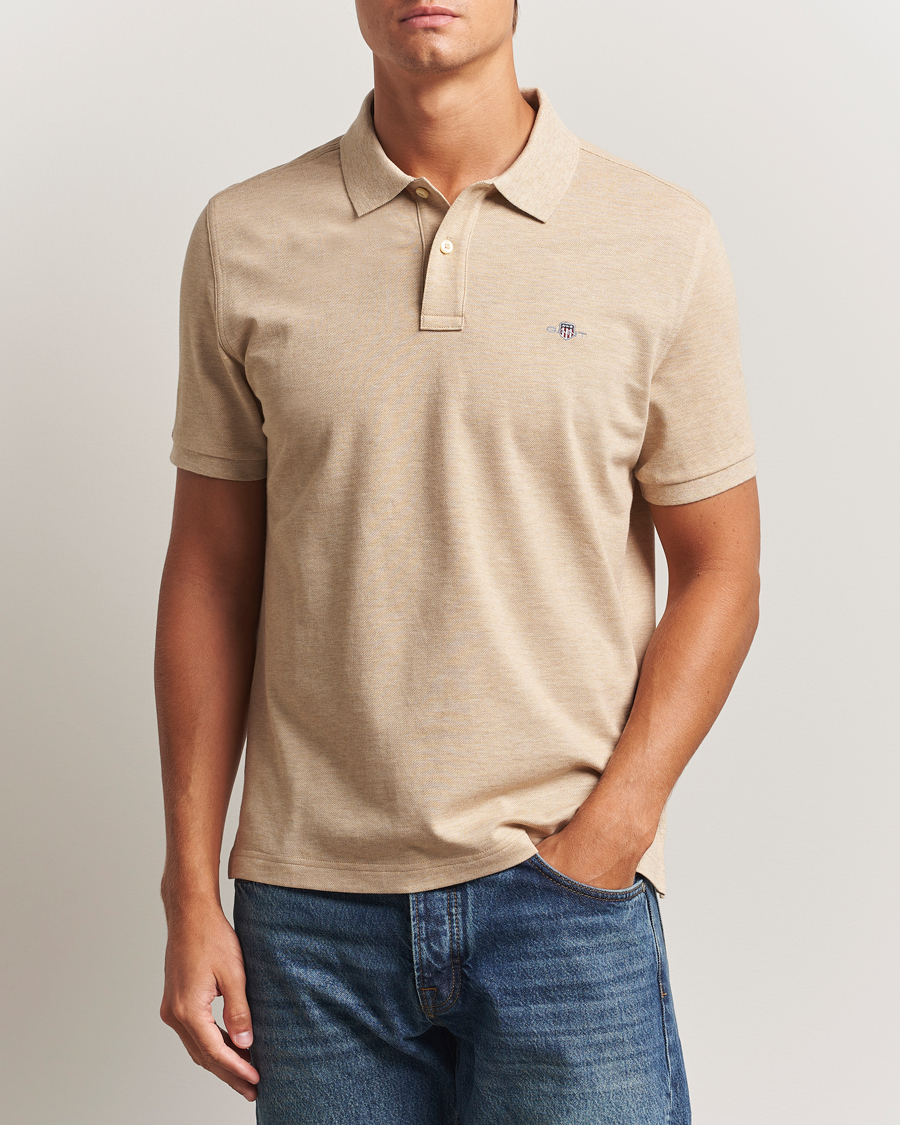 Men | Polo Shirts | GANT | The Original Polo Khaki Melange