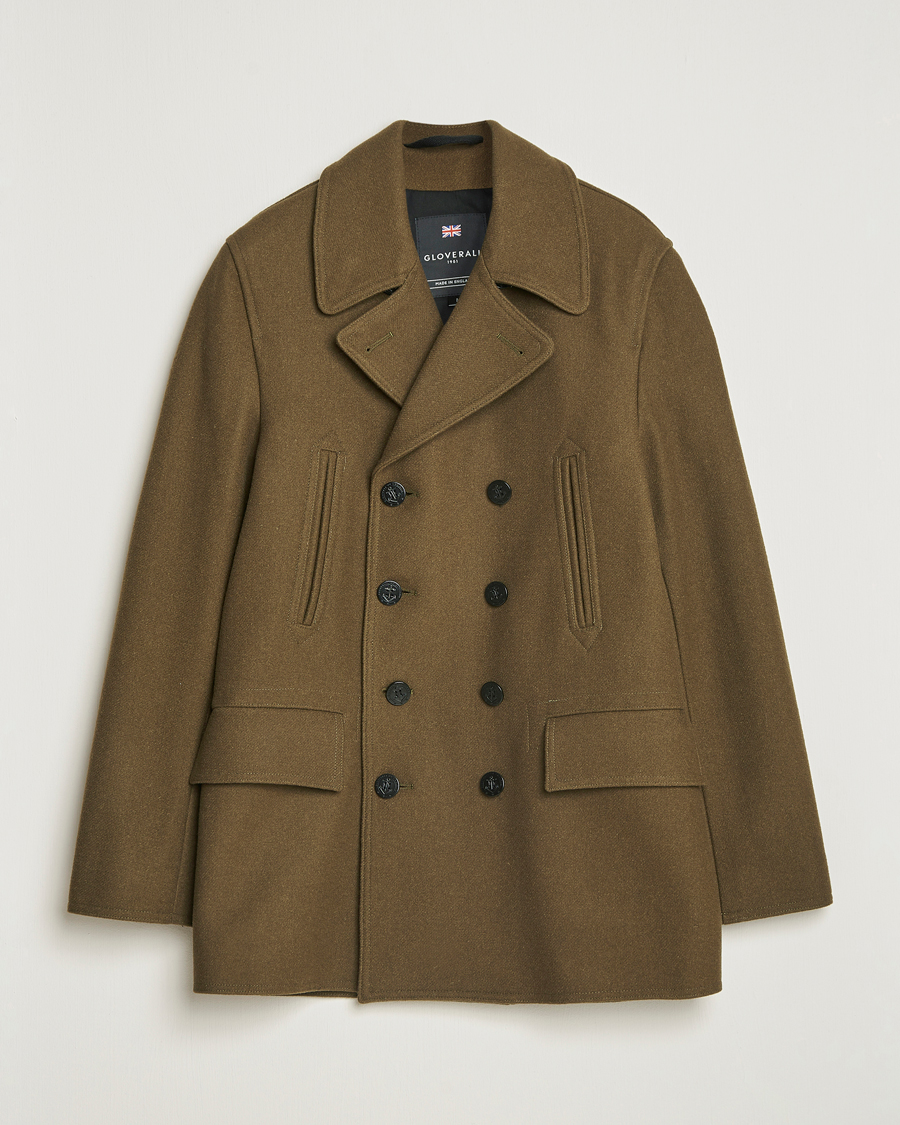 Gloverall Churchill Reefer Peacoat Loden Green at CareOfCarl.com