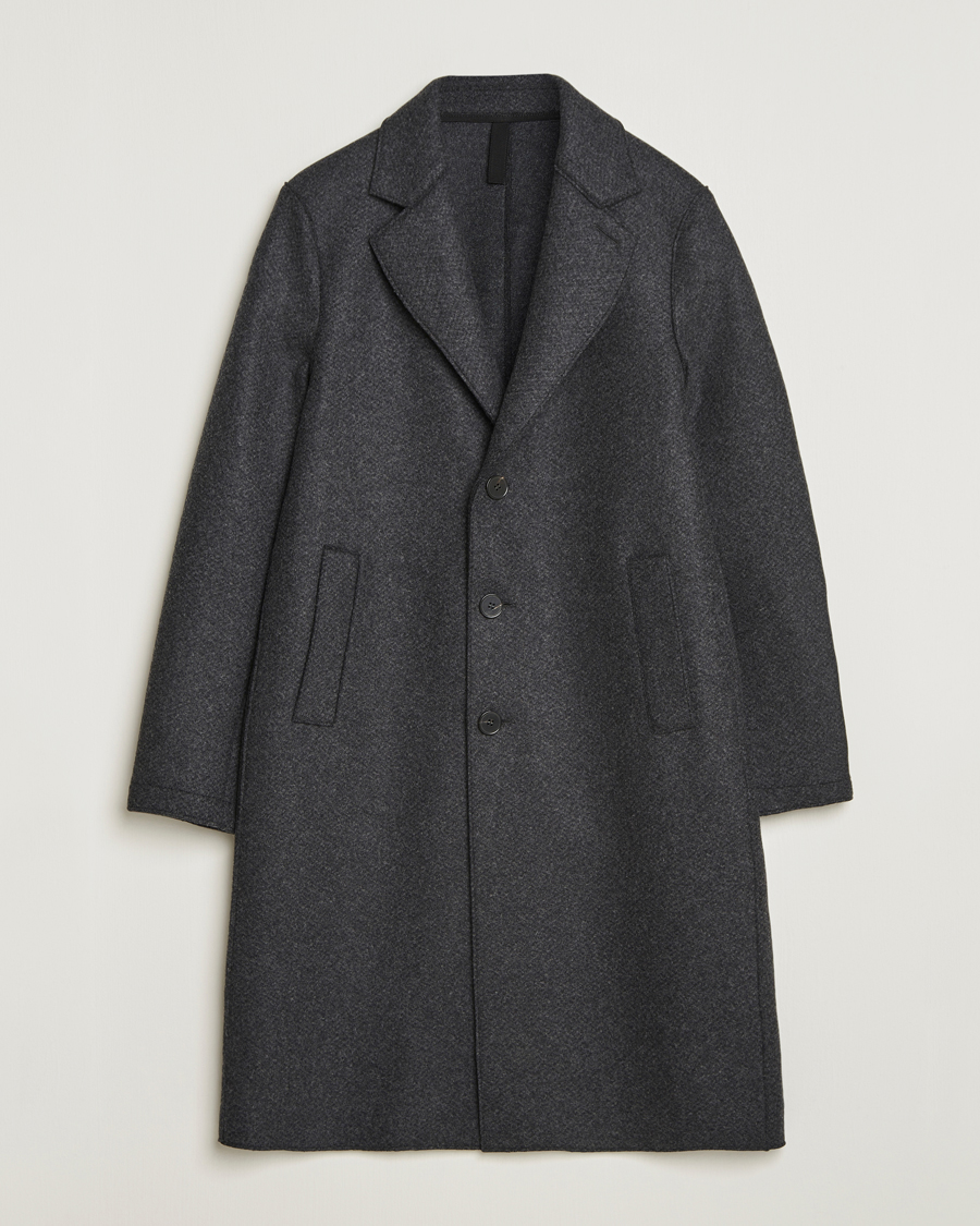 HARRIS WHARF LONDON PEACOAT EBONY GREY Black single-breasted wool