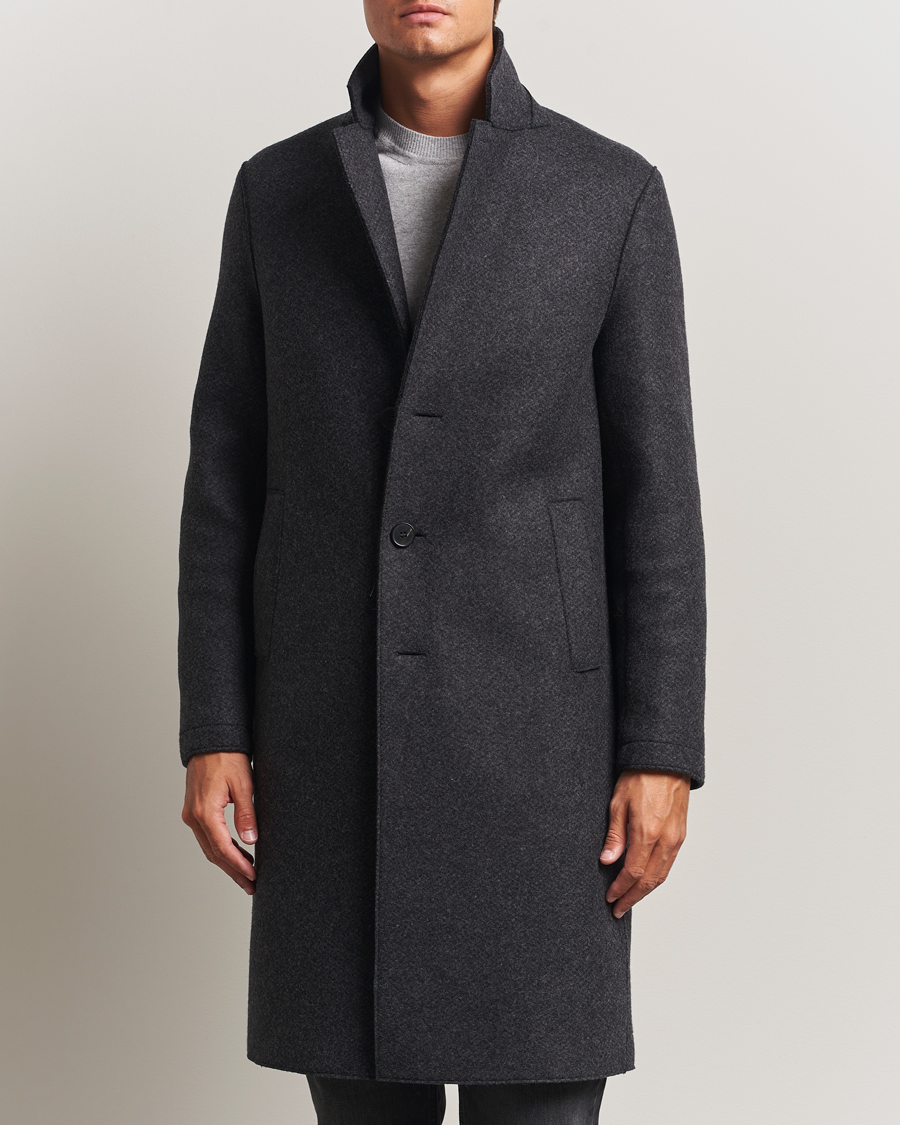 Harris Wharf London Cashmere Blend Overcoat Anthracite at