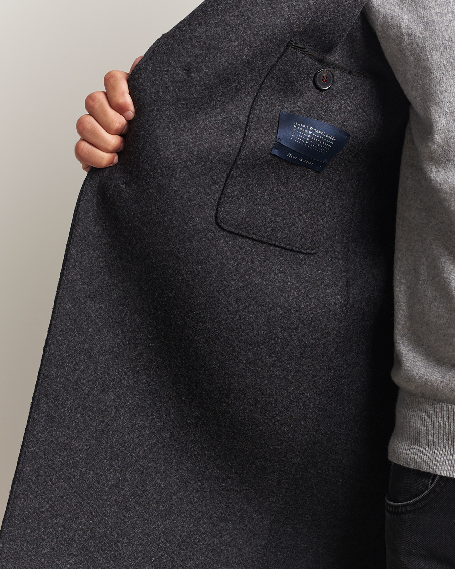 Harris Wharf London Cashmere Blend Overcoat Anthracite at