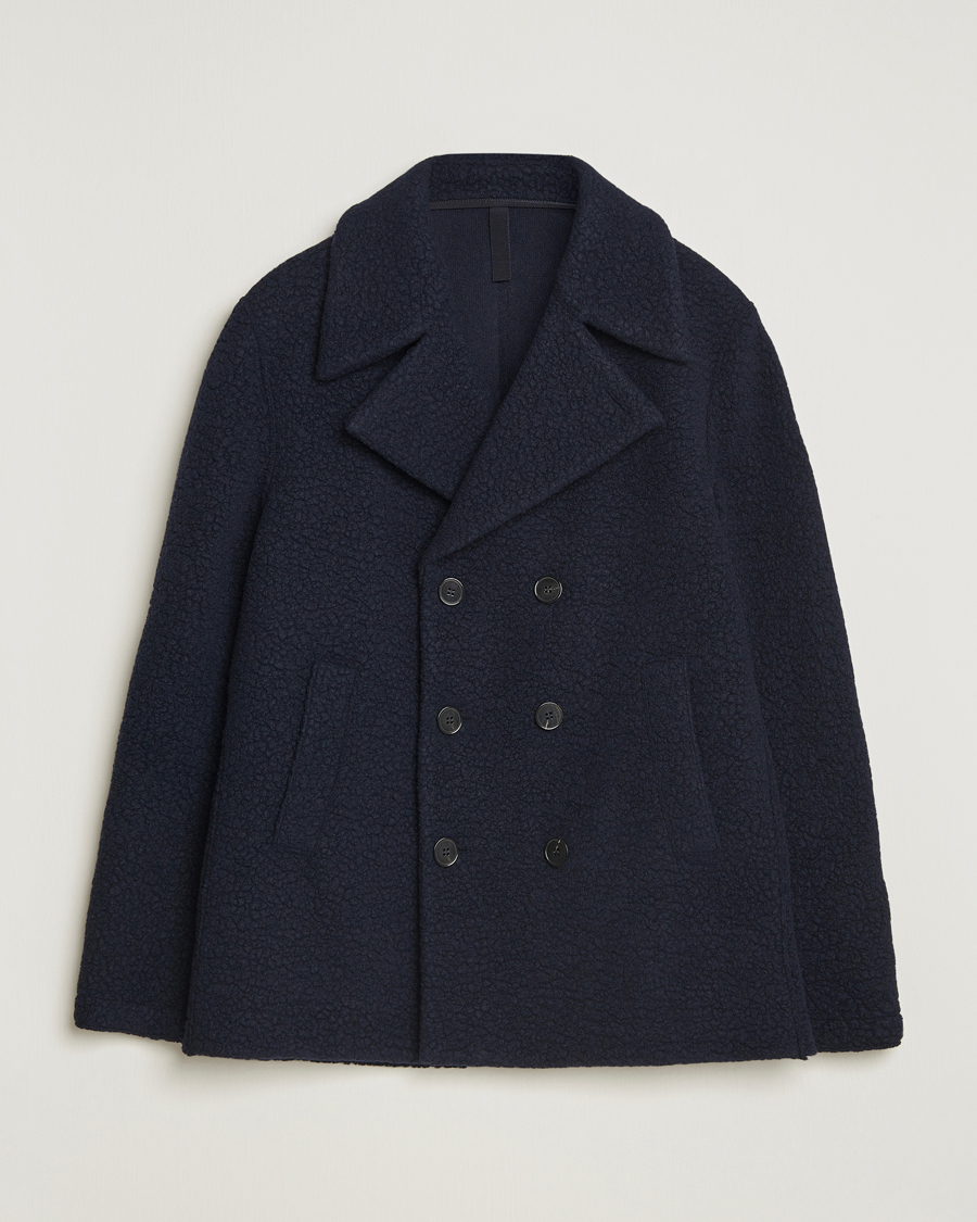 Harris Wharf London Boucle Peacoat Navy at CareOfCarl.com
