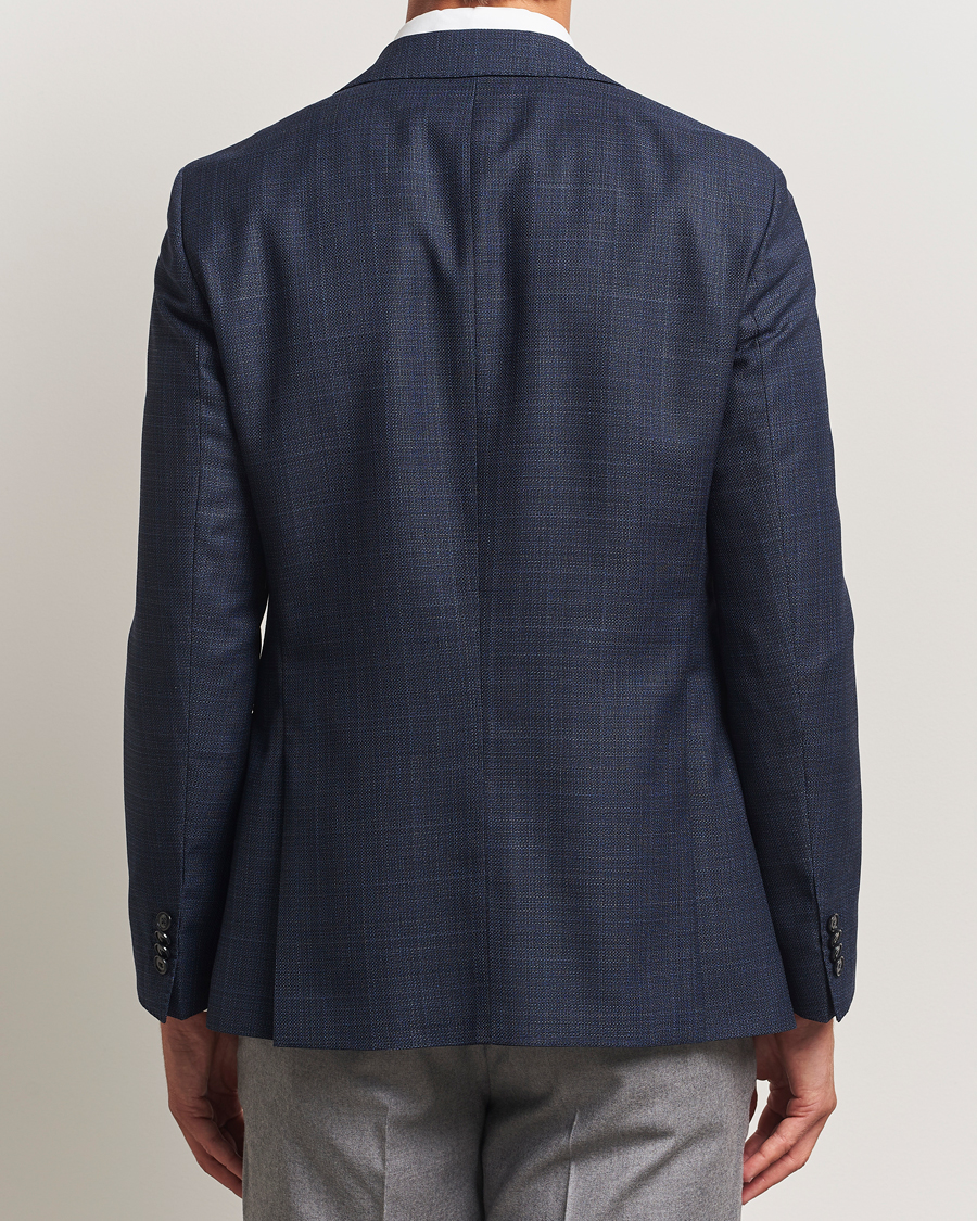 Men | Blazers | BOSS BLACK | Hutson Wool Checked Blazer Open Blue