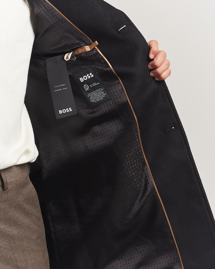 Men | Coats & Jackets | BOSS BLACK | Hyde Wool Coat Black