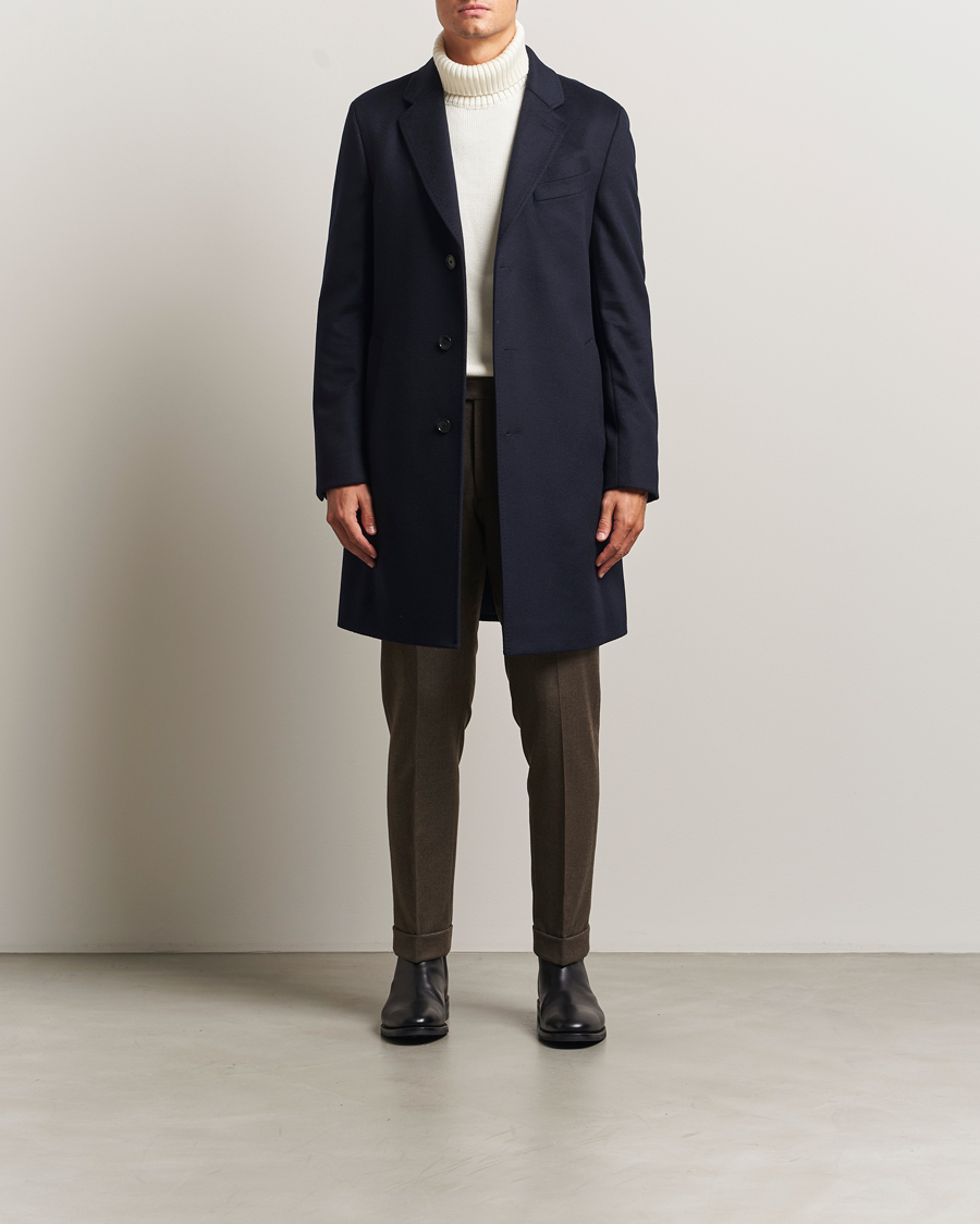 Men | Coats & Jackets | BOSS BLACK | Hyde Wool Coat Dark Blue