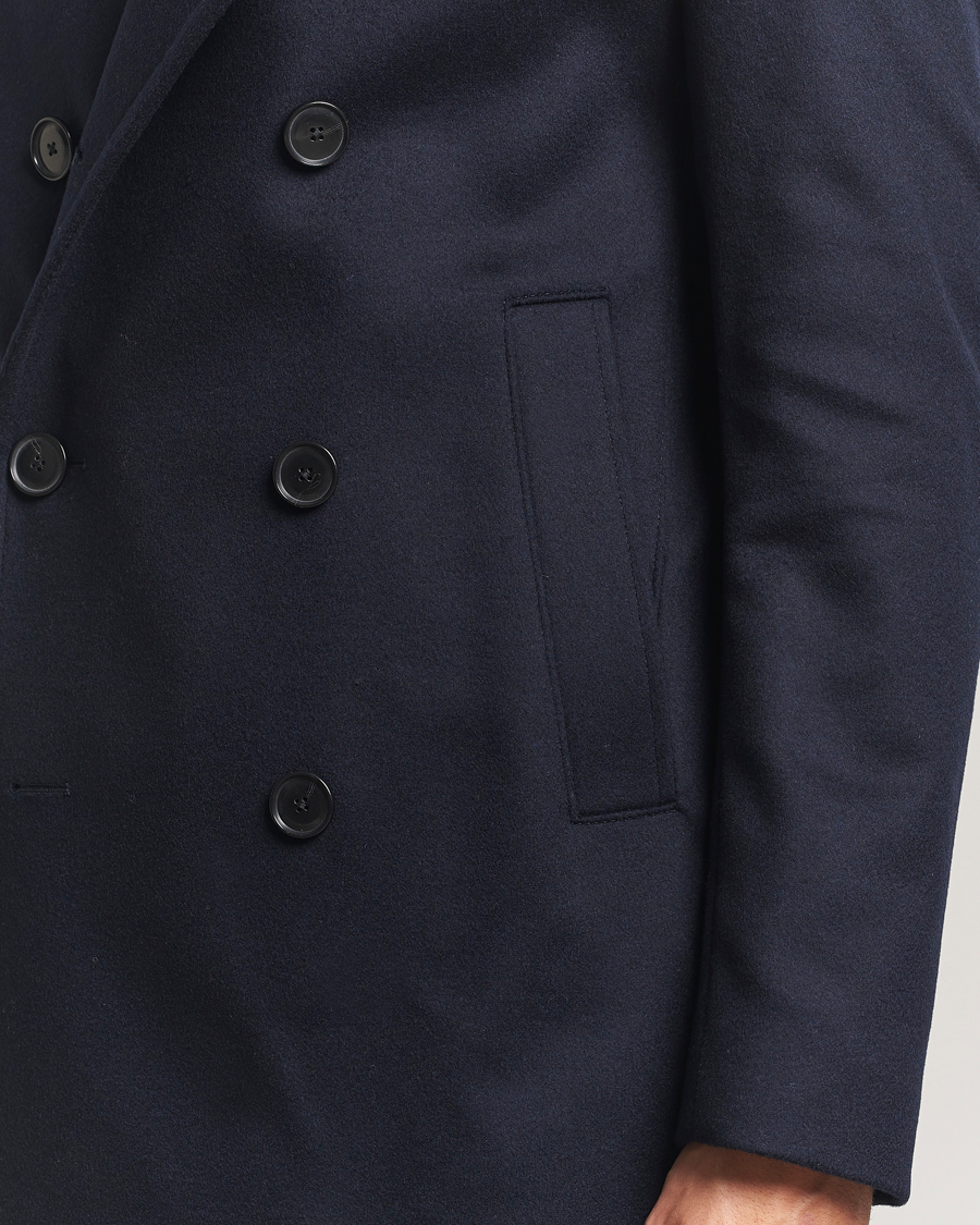 Men | Coats & Jackets | BOSS BLACK | Hyde Wool Peacoat Dark Blue