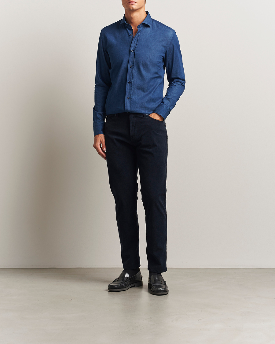 Men | Shirts | BOSS BLACK | Hank Denim Shirt Navy