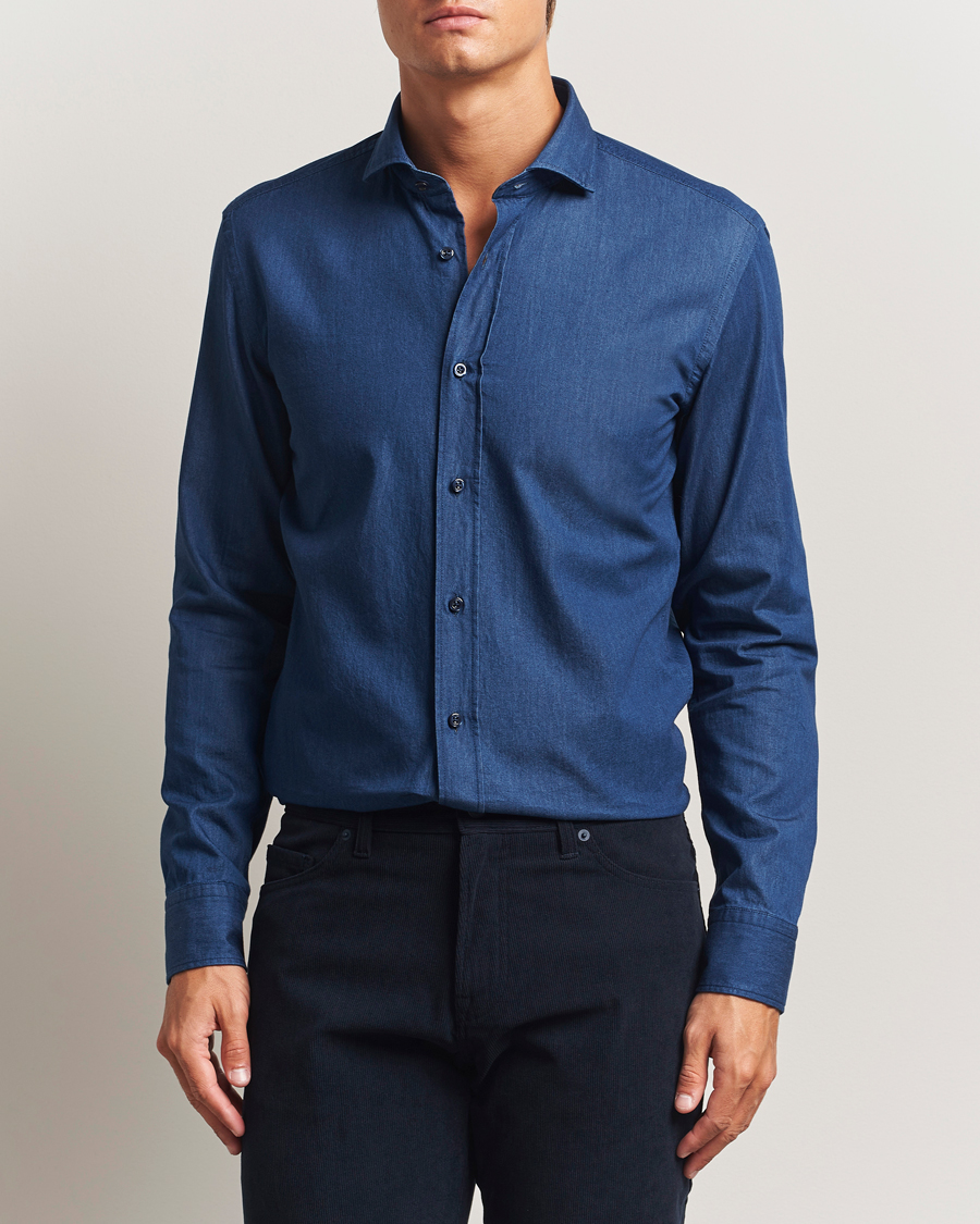 Men | Shirts | BOSS BLACK | Hank Denim Shirt Navy