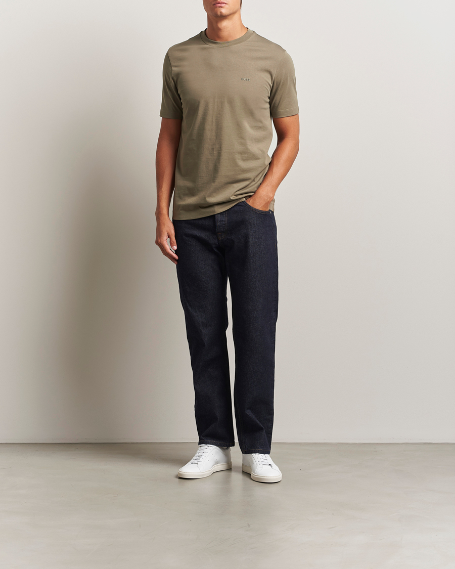 Men | T-Shirts | BOSS BLACK | Thompson Crew Neck T-Shirt Open Green