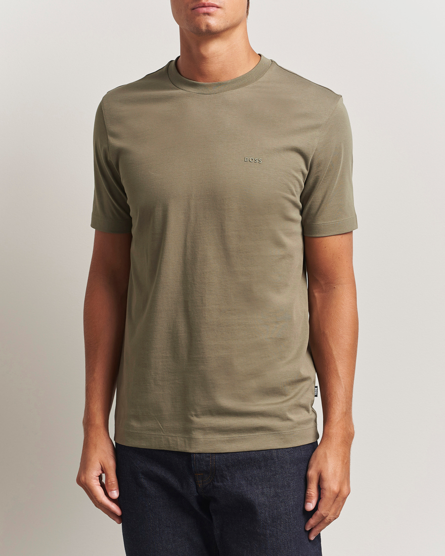 Men | T-Shirts | BOSS BLACK | Thompson Crew Neck T-Shirt Open Green