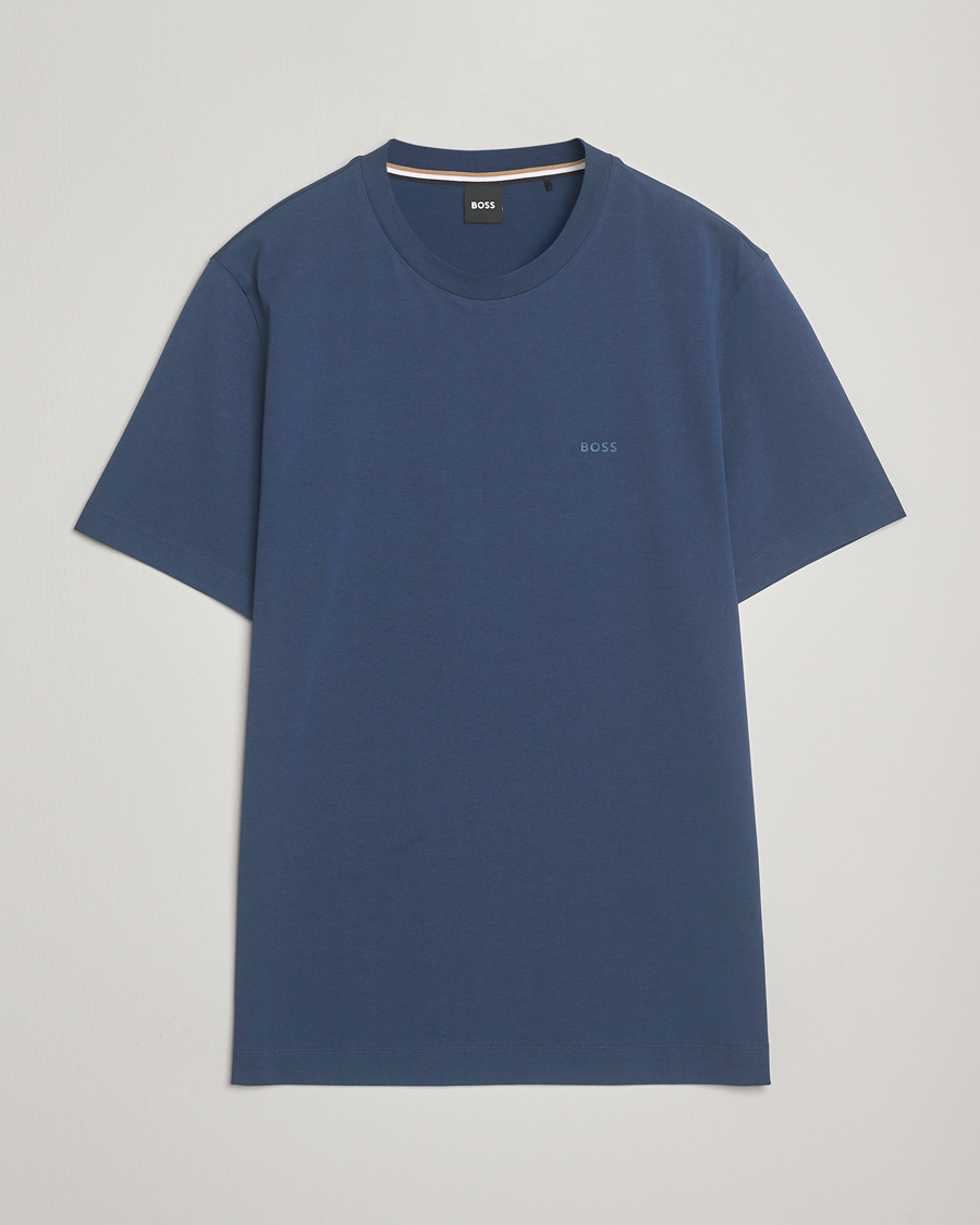 Men | T-Shirts | BOSS BLACK | Thompson Crew Neck T-Shirt Open Blue