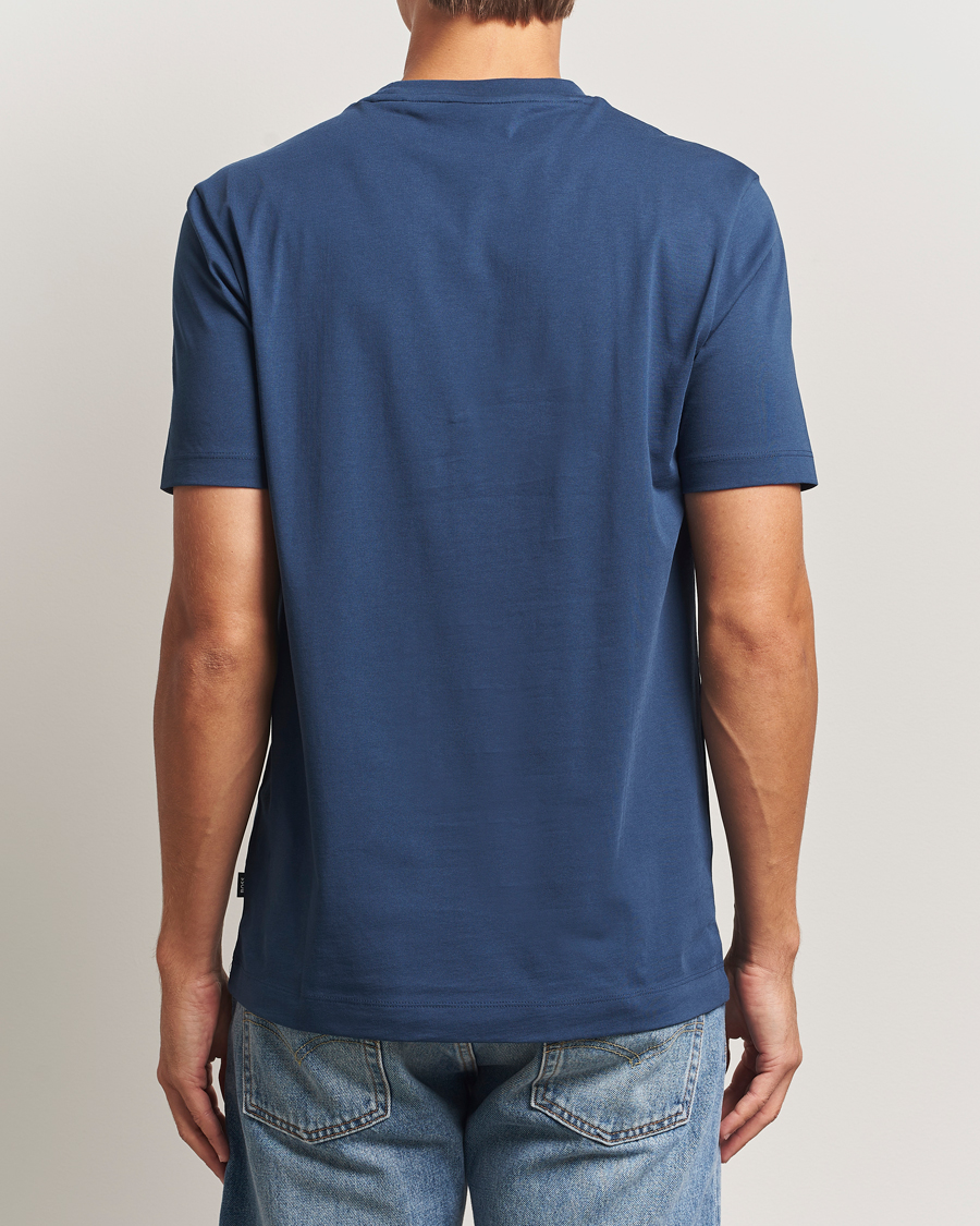 Men | T-Shirts | BOSS BLACK | Thompson Crew Neck T-Shirt Open Blue