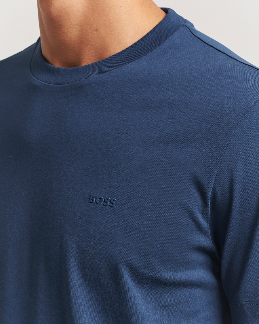 Men | T-Shirts | BOSS BLACK | Thompson Crew Neck T-Shirt Open Blue