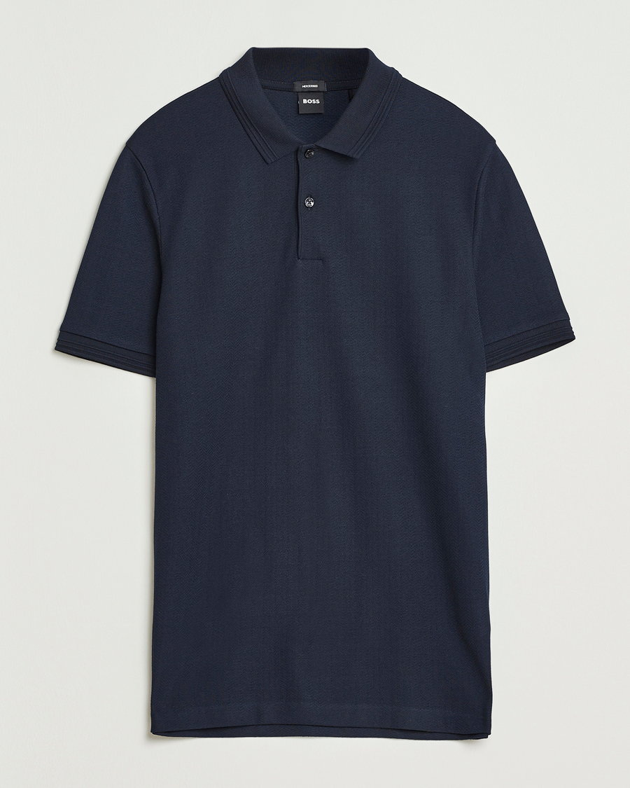 Men | Polo Shirts | BOSS BLACK | Parlay Structured Polo Dark Blue