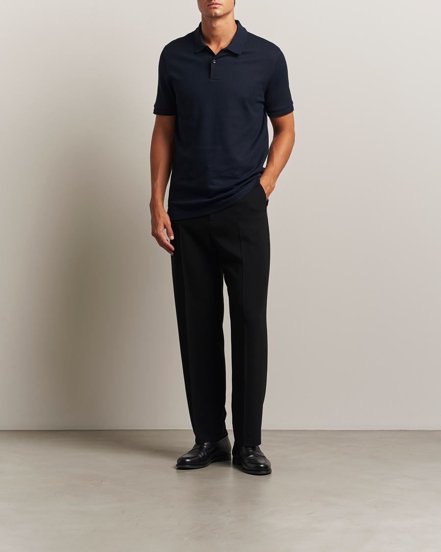 Men | Polo Shirts | BOSS BLACK | Parlay Structured Polo Dark Blue
