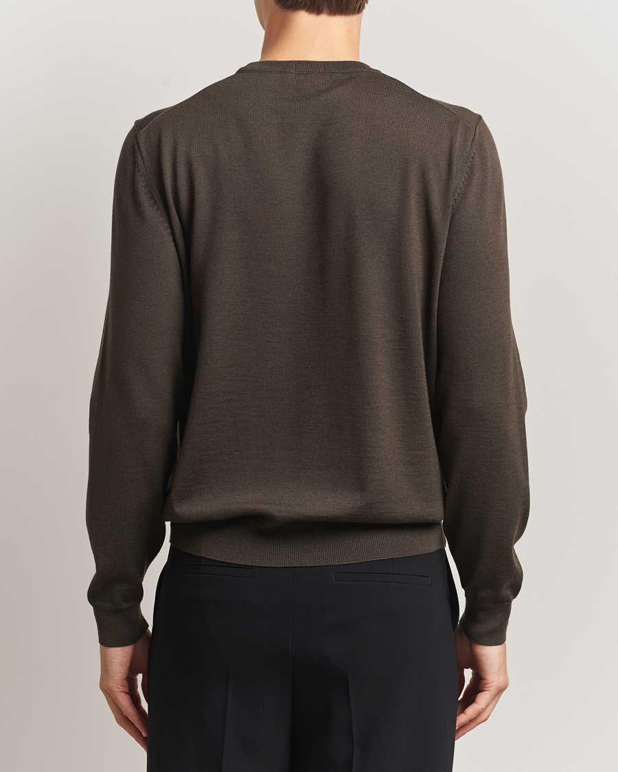 Men | Sweaters & Knitwear | BOSS BLACK | Botto Merino Knitted Pullover Open Green