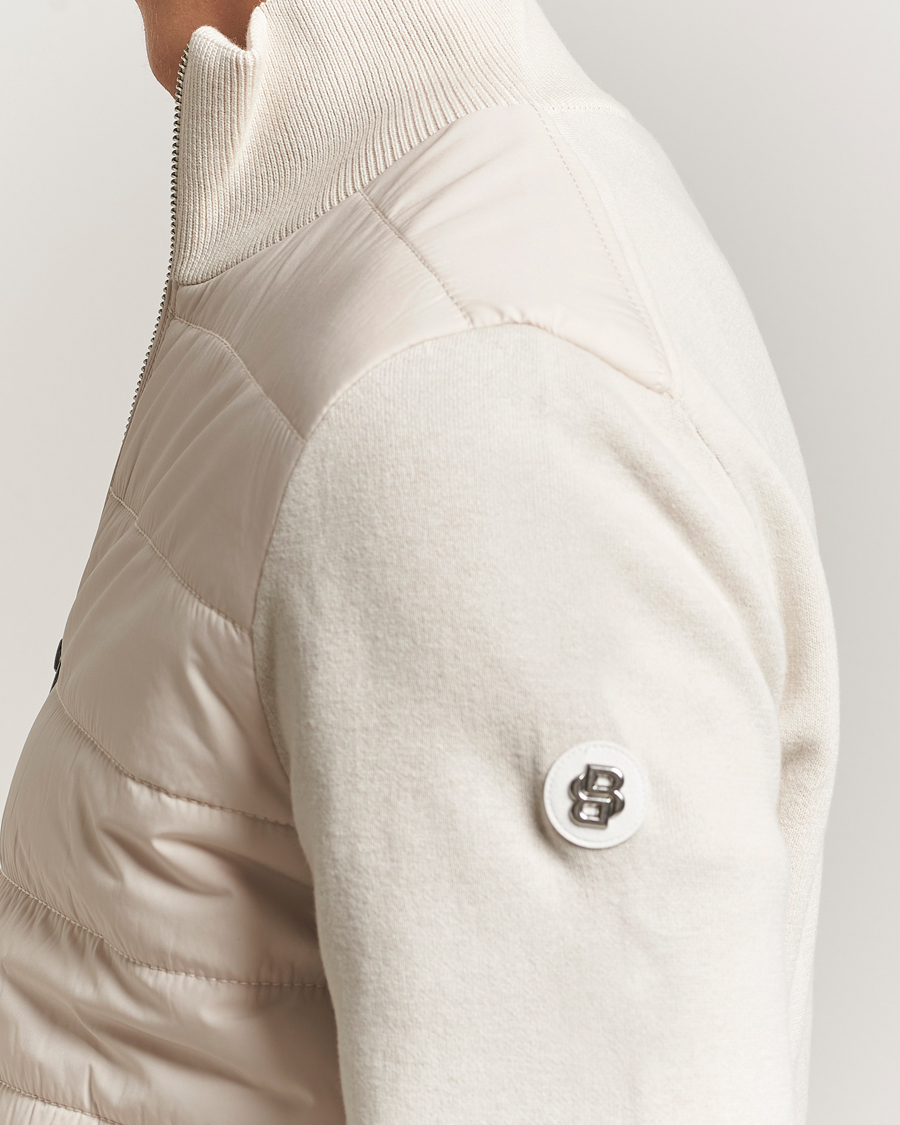 Men | Sweaters & Knitwear | BOSS BLACK | Hernest Hybrid Full Zip Open White