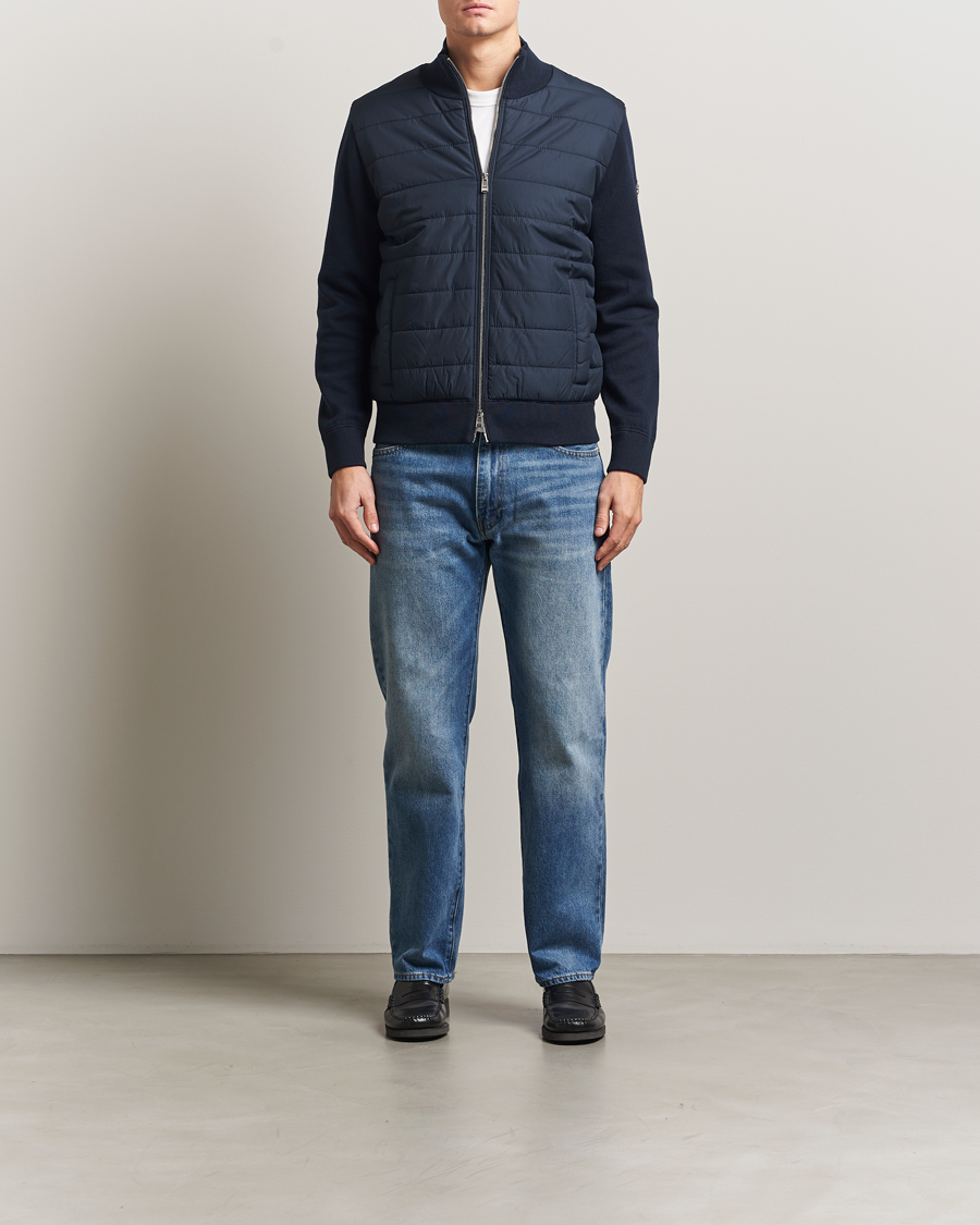 Men | Coats & Jackets | BOSS BLACK | Hernest Hybrid Full Zip Dark Blue
