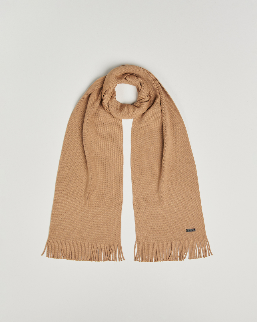 Men | Scarves | BOSS BLACK | Albas Wool Scarf Medium Beige
