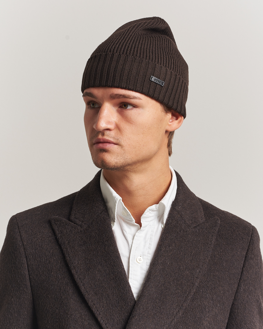 Men | BOSS BLACK Fati Wool Beanie Dark Brown | BOSS BLACK | Fati Wool Beanie Dark Brown
