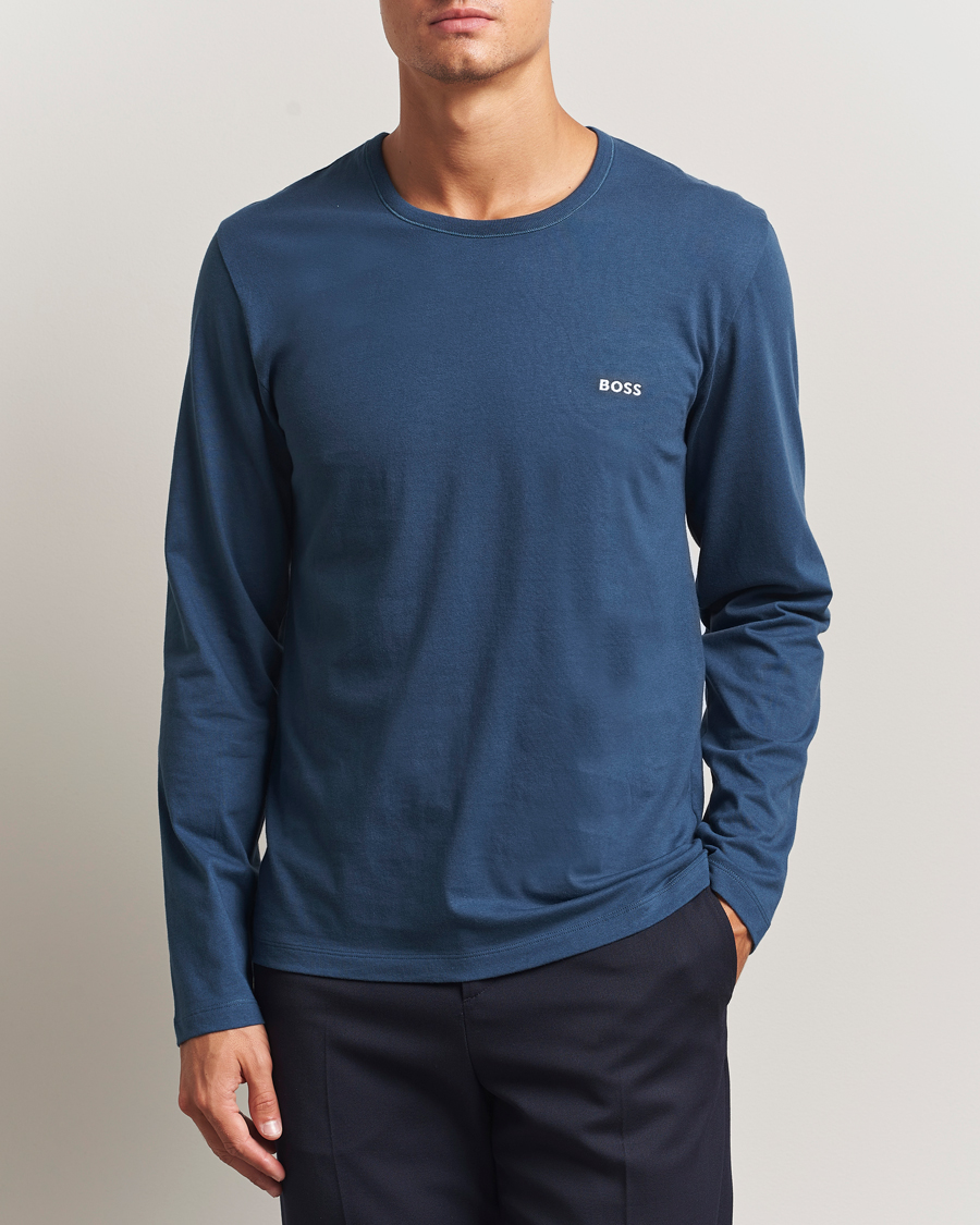 Men | T-Shirts | BOSS BLACK | 3-Pack Long Sleeve T-Shirt Grey/Blue/Black