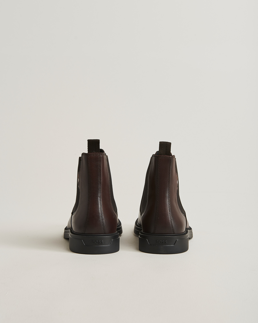 Men | Boots | BOSS BLACK | Calev Leather Chelsea Boot Dark Brown
