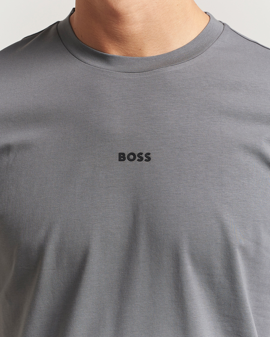 Men | T-Shirts | BOSS ORANGE | Tchup Logo Crew Neck T-Shirt Open Grey