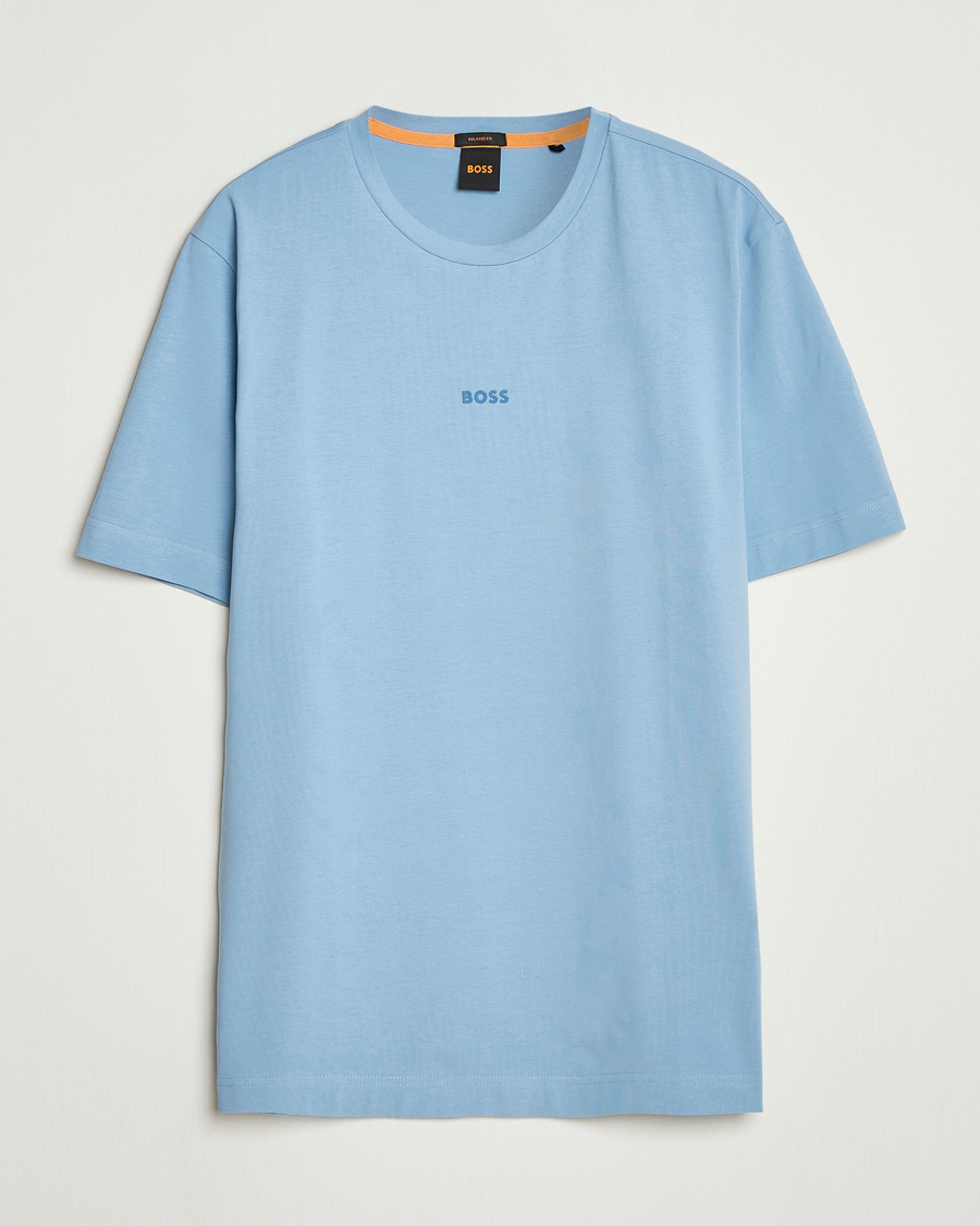 Men | T-Shirts | BOSS ORANGE | Tchup Logo Crew Neck T-Shirt Light Blue