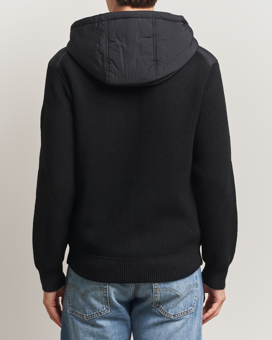 Men | Sweaters & Knitwear | BOSS ORANGE | Kiaccio Hybrid Hooded Full Zip Black