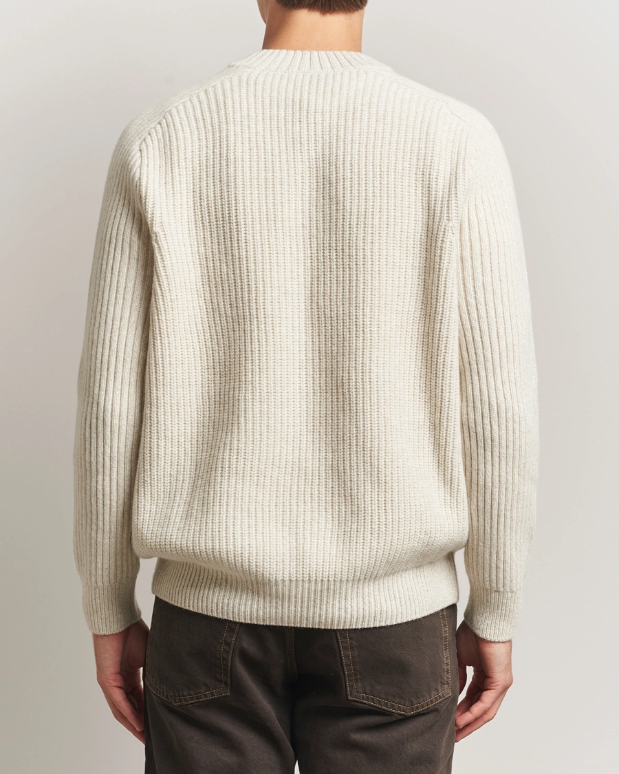 Men | Sweaters & Knitwear | BOSS ORANGE | Karinet Ribbed Wool Knitted V-Neck Light Beige
