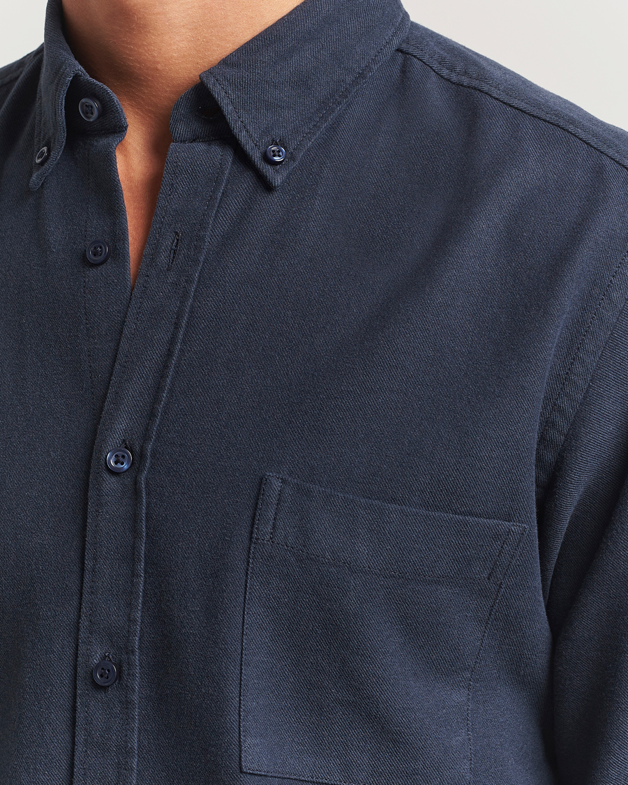 Men | Shirts | BOSS ORANGE | Rickert Brushed Cotton Shirt Dark Blue