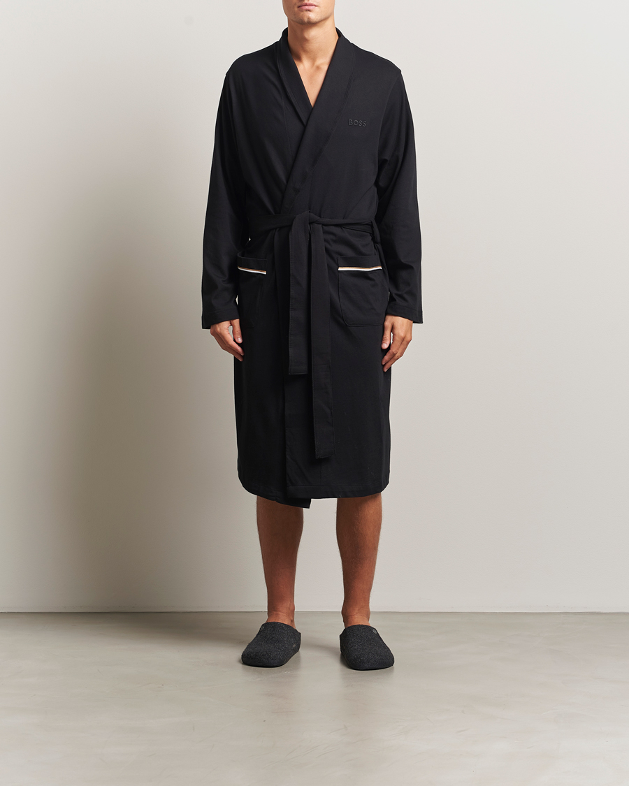 Men | Pyjamas & Robes | BOSS BLACK | Logo Robe Black