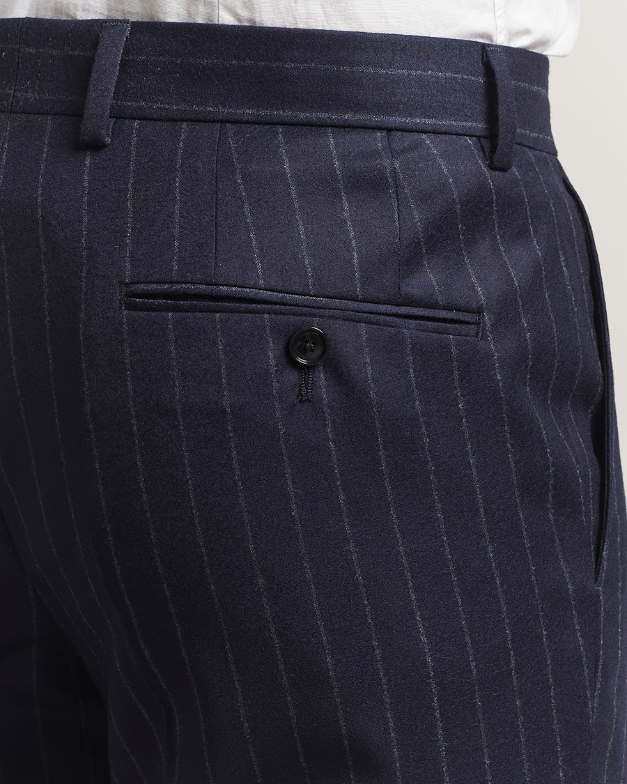 Men | Suits | BOSS BLACK | Huge Wool Double Breasted Pinstriped Suit Dark Blue