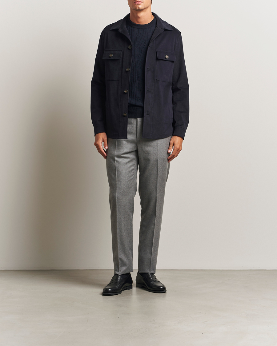 Men | Shirts | BOSS BLACK | Carper Cotton Overshirt Dark Blue